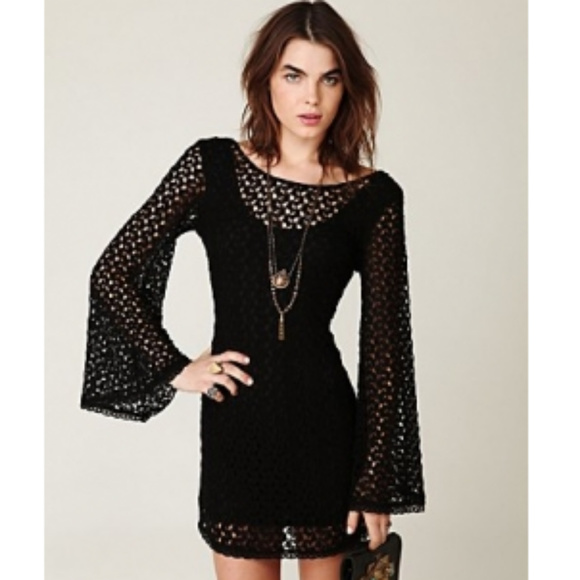 Free People Dresses & Skirts - Free People Black Gypsy Lace Dress